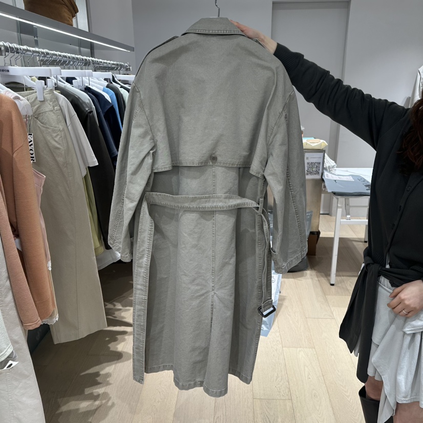 FAVOR-P東大門直郵女裝新款真品休閑職業長款風衣含腰帶FAVOR-P長款風衣