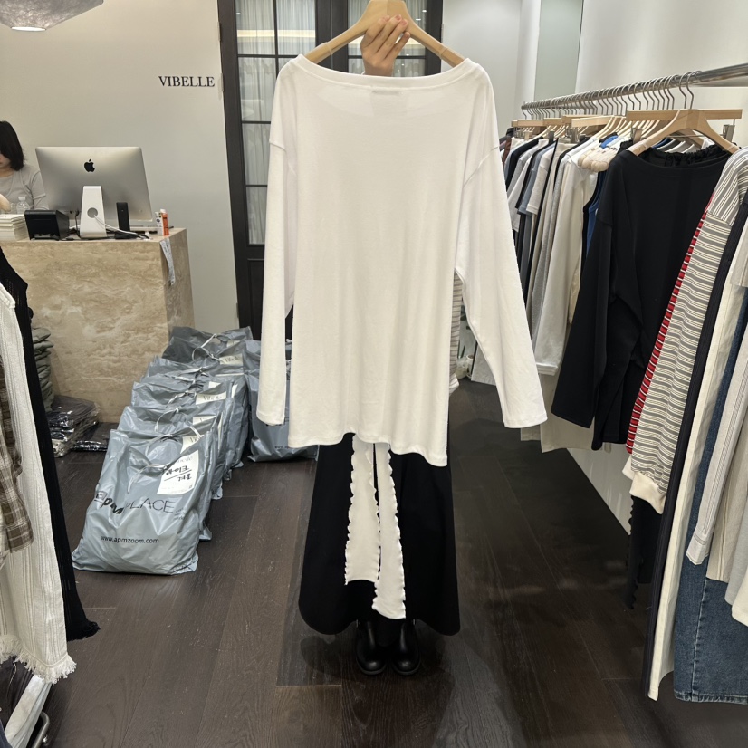 VIBELLE韓國直郵女士新款熱賣真品推薦26春夏時尚長袖T恤VIBELLE長袖T恤