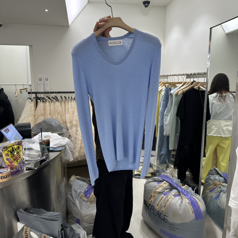 REPELLER韓國直郵女裝新款職業推薦時尚熱賣人氣針織衫V領REPELLER針織衫圖色2