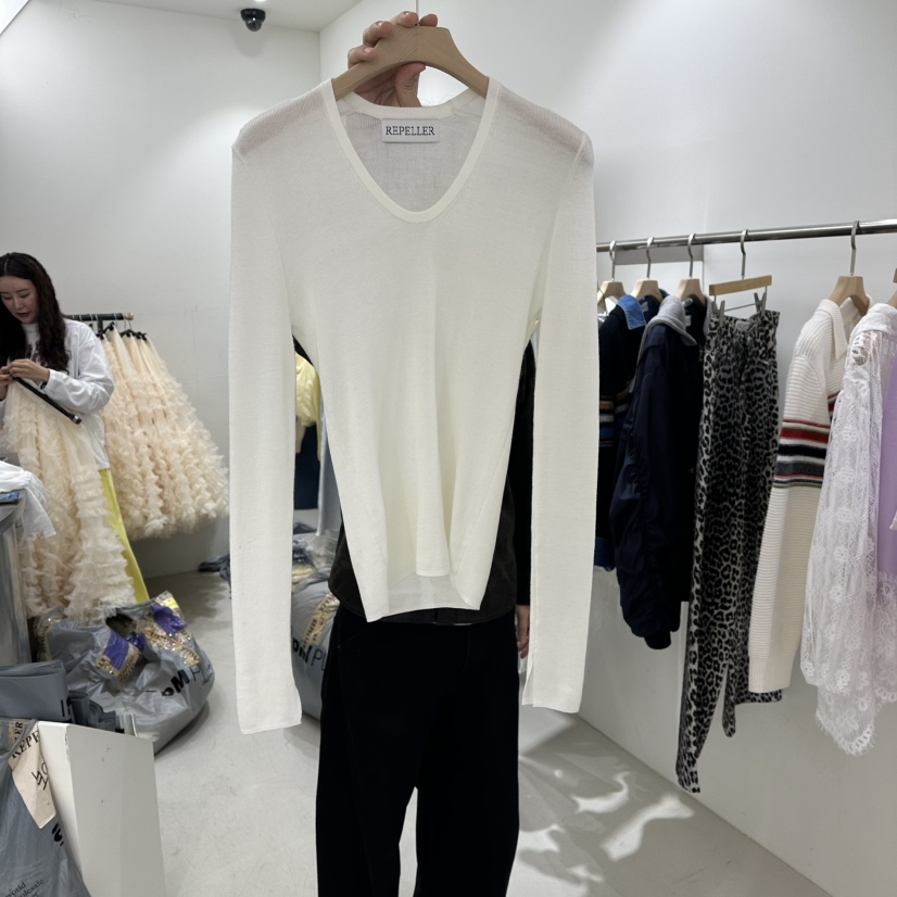 REPELLER韓國直郵女裝新款職業推薦時尚熱賣人氣針織衫V領REPELLER針織衫圖色4