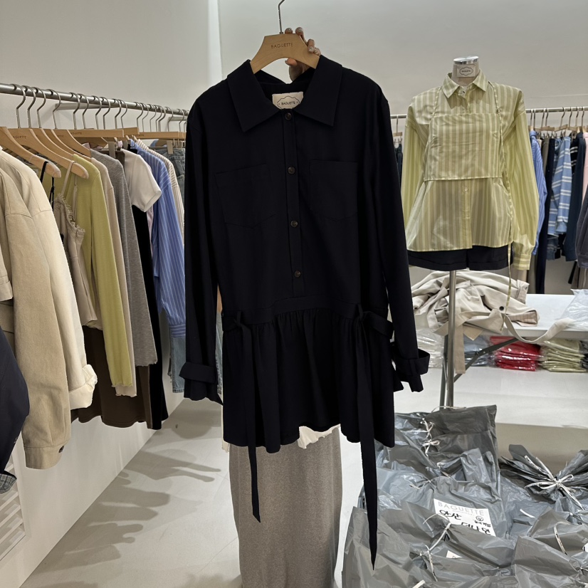 BAGUETTE-P韓國直郵女裝新品職業時尚休閑人氣連衣裙含腰帶BAGUETTE-P連衣裙圖色2