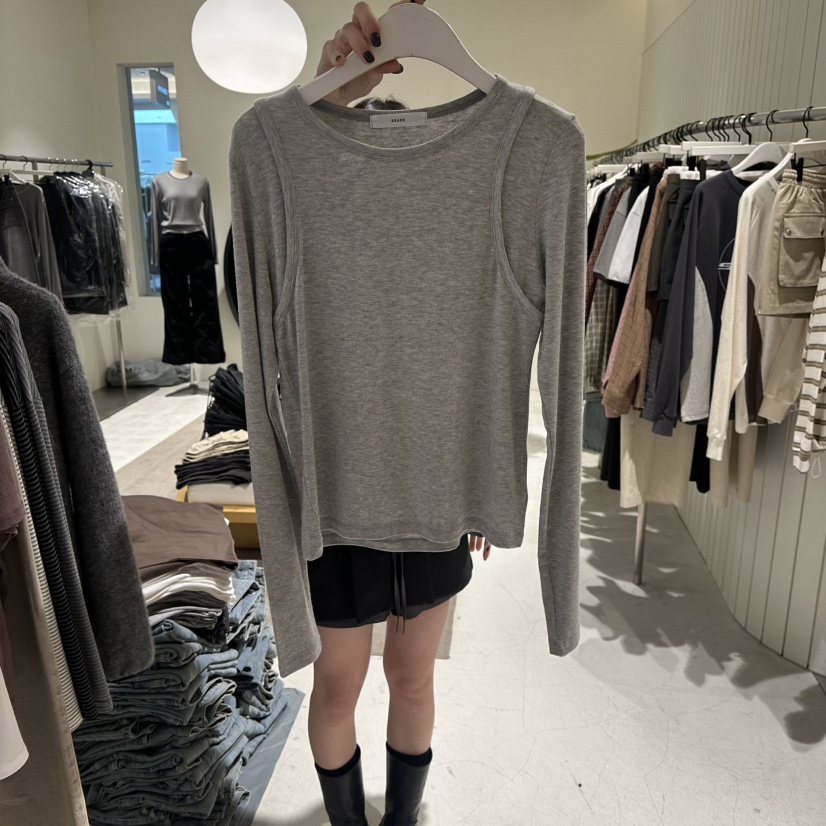 GRADE韓國直郵女裝新品時尚真品人氣休閑推薦26春夏長袖T恤GRADE長袖T恤圖色3
