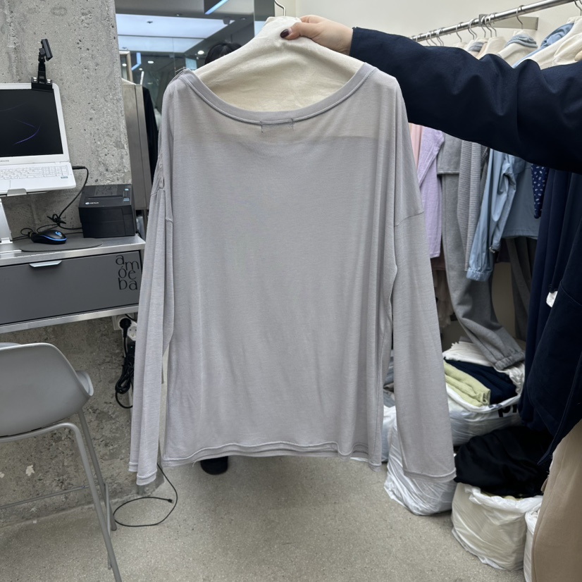 AMOEBA東大門實拍女士新品26春夏推薦熱賣休閑時尚長袖T恤AMOEBA長袖T恤