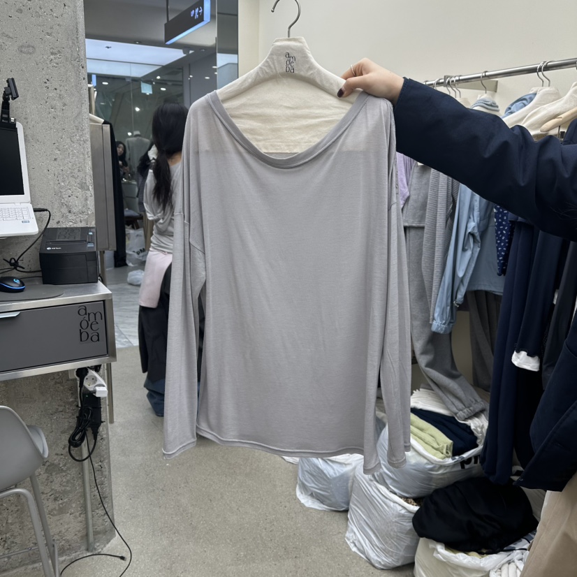 AMOEBA東大門實拍女士新品26春夏推薦熱賣休閑時尚長袖T恤AMOEBA長袖T恤圖色1