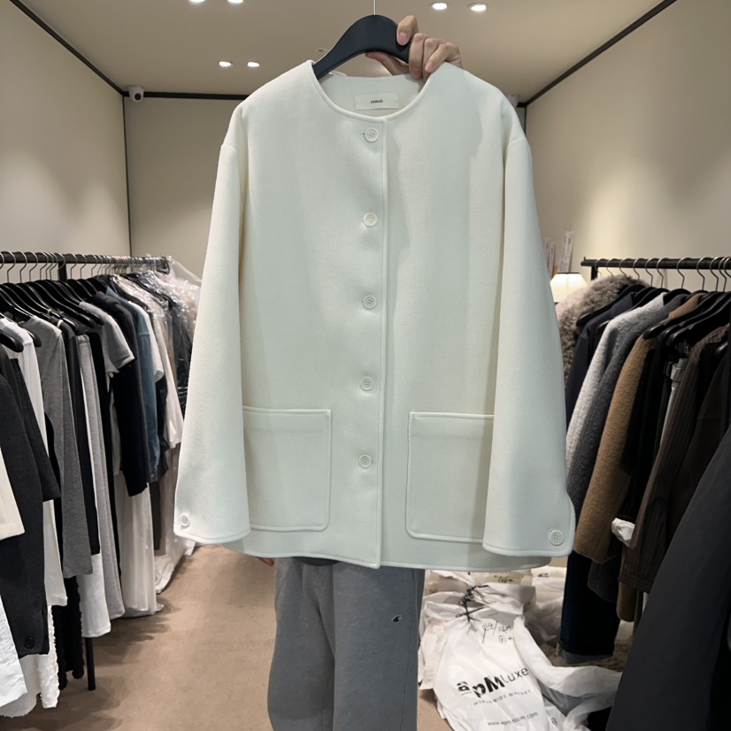 RE STOCK韓國代購女裝新品熱賣休閑時尚26春夏職業夾克花呢RE STOCK夾克圖色1