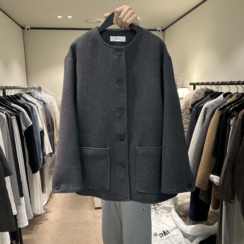 RE STOCK韓國代購女裝新品熱賣休閑時尚26春夏職業夾克花呢RE STOCK夾克圖色2