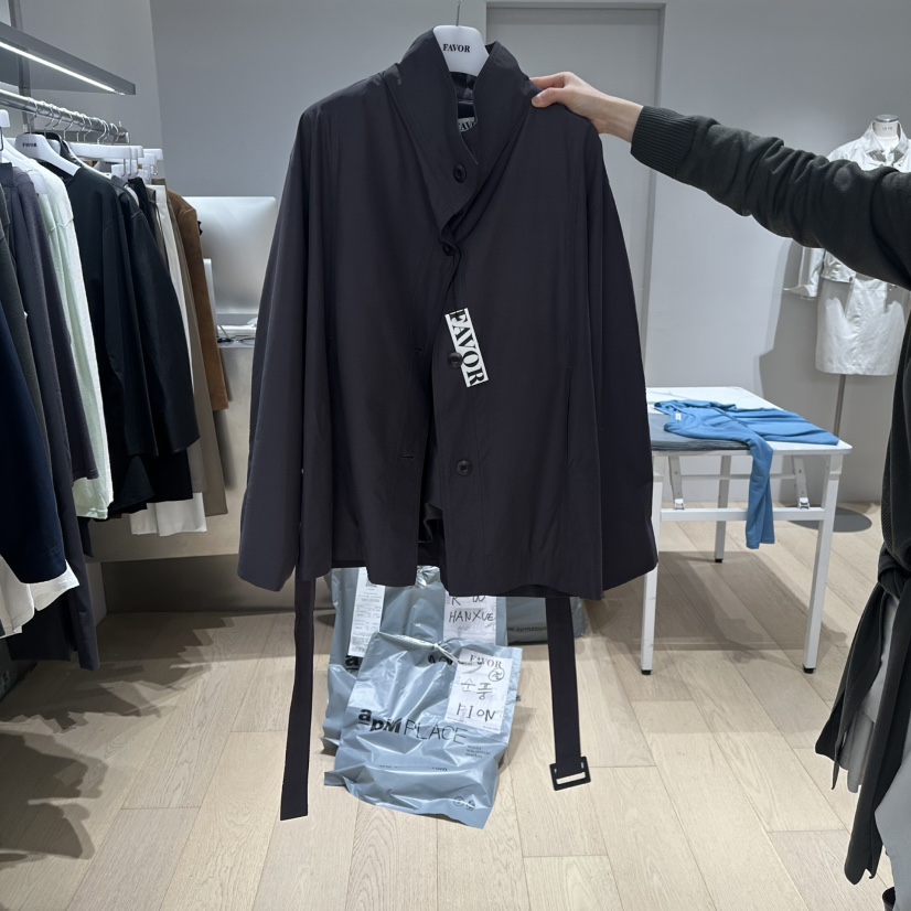 FAVOR-P韓國代購女士新款時尚休閑熱賣推薦真品夾克含腰帶FAVOR-P夾克圖色2