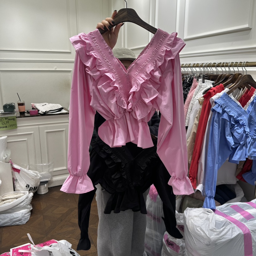 J.RITZY東大門代購女裝新品26春夏熱賣人氣休閑襯衫蕾絲衫J.RITZY襯衫/蕾絲衫圖色1