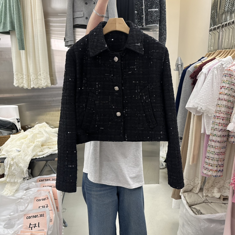 CORNER東大門代購女士新品時尚職業人氣真品推薦夾克粗花呢CORNER.302夾克圖色2