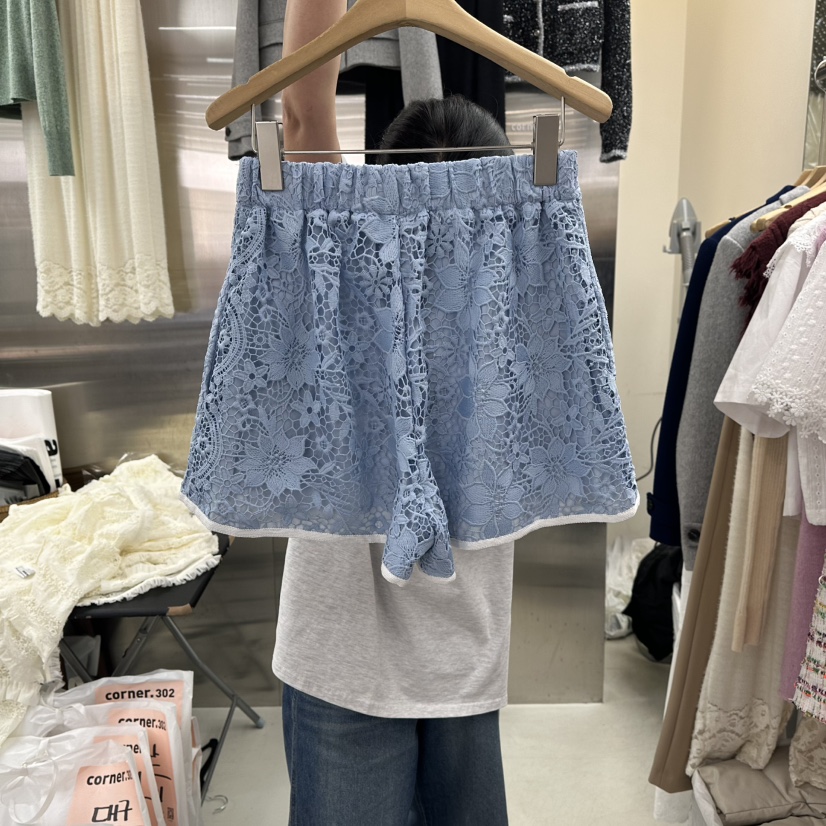 CORNER韓國直郵女士新款休閑人氣26春夏真品時尚短褲蕾絲CORNER.302短褲