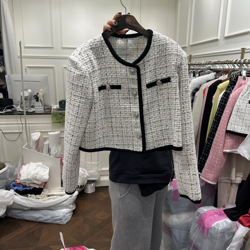 J.RITZY東大門實拍女裝新品推薦職業26春夏真品夾克粗花呢J.RITZY夾克圖色1