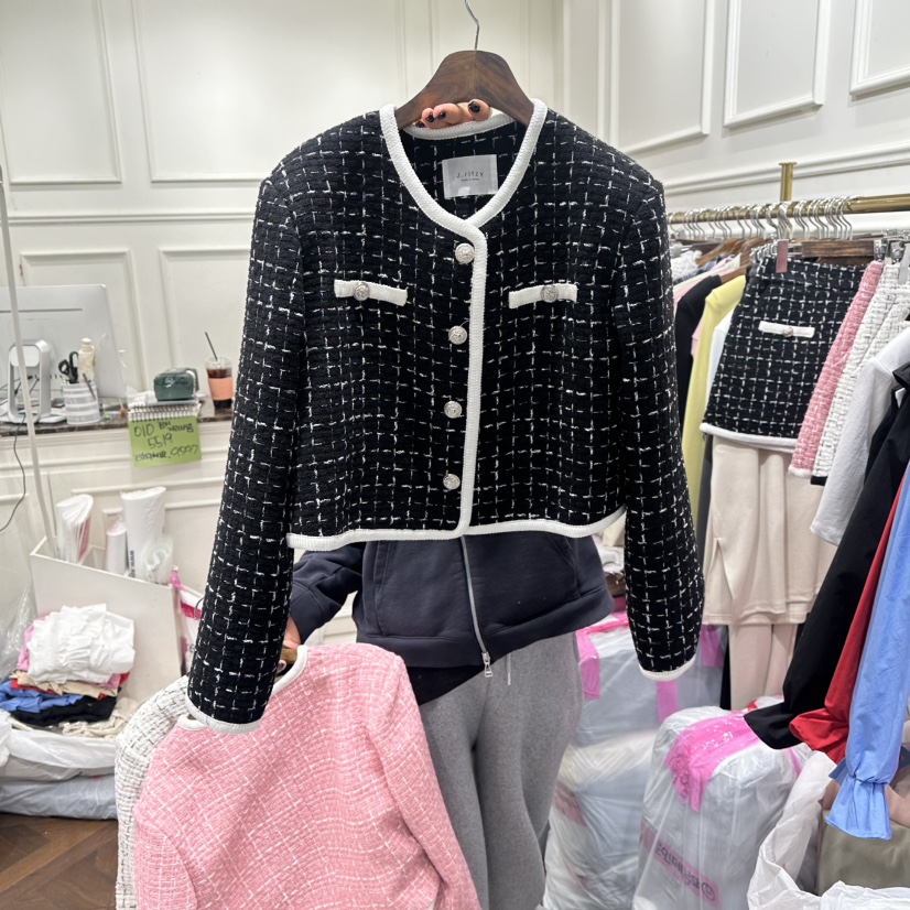 J.RITZY東大門實拍女裝新品推薦職業26春夏真品夾克粗花呢J.RITZY夾克圖色3