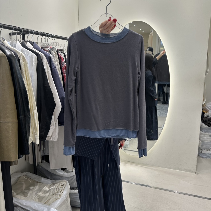 AT THE END韓國代購女裝新款真品推薦職業時尚26春夏長袖T恤AT THE END長袖T恤圖色2