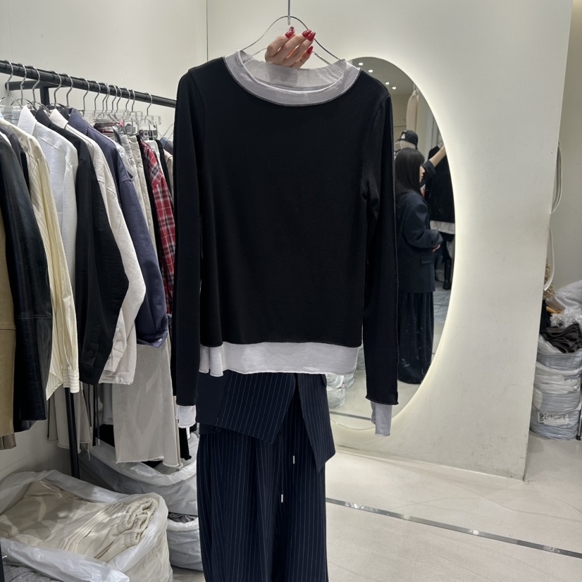 AT THE END韓國代購女裝新款真品推薦職業時尚26春夏長袖T恤AT THE END長袖T恤圖色3