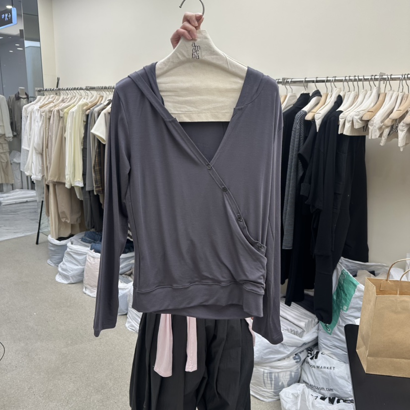 AMOEBA東大門直郵女裝新品時尚26春夏推薦長袖T恤不含內搭AMOEBA長袖T恤圖色2