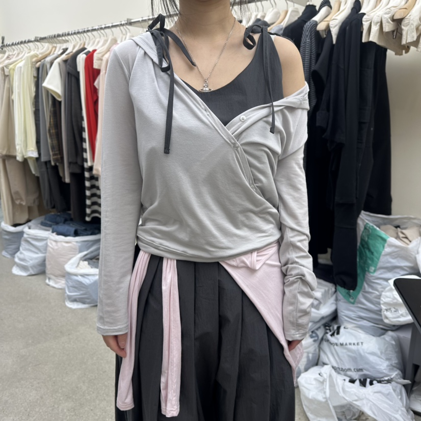 AMOEBA東大門直郵女裝新品時尚26春夏推薦長袖T恤不含內搭AMOEBA長袖T恤圖色3