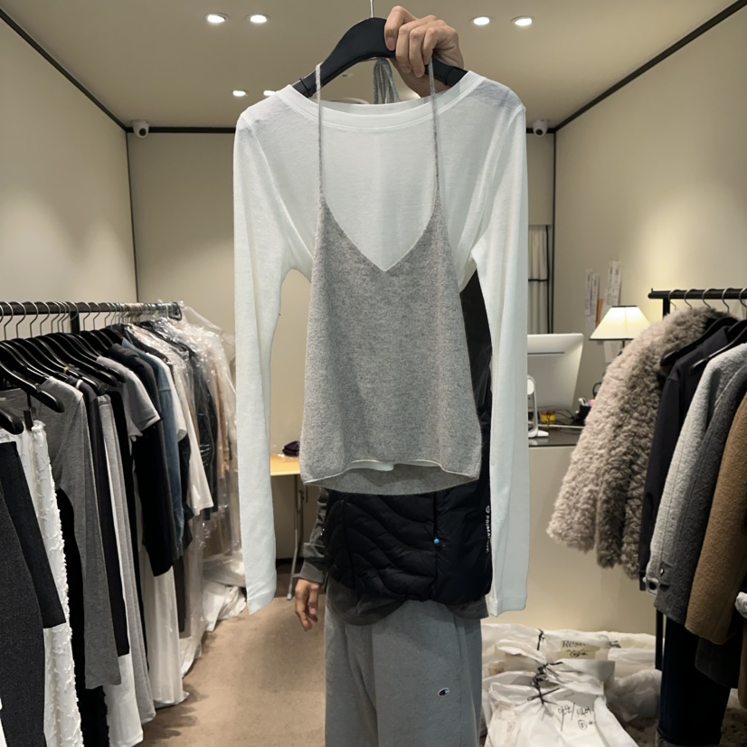 RE STOCK東大門直郵女士新款人氣推薦吊帶背心不含內搭浣熊RE STOCK吊帶/背心圖色1