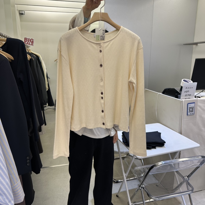 AMON東大門直郵女士新品推薦熱賣休閑職業針織衫開衫紐扣AMON針織衫圖色1