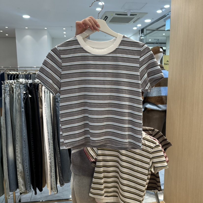 ZIPPER東大門代購女士新款時尚熱賣職業真品休閑推薦T恤條紋ZIPPERT恤圖色1