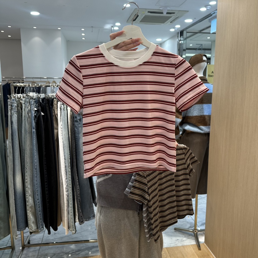 ZIPPER東大門代購女士新款時尚熱賣職業真品休閑推薦T恤條紋ZIPPERT恤圖色3