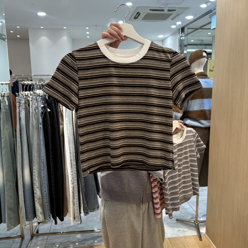 ZIPPER東大門代購女士新款時尚熱賣職業真品休閑推薦T恤條紋ZIPPERT恤圖色4