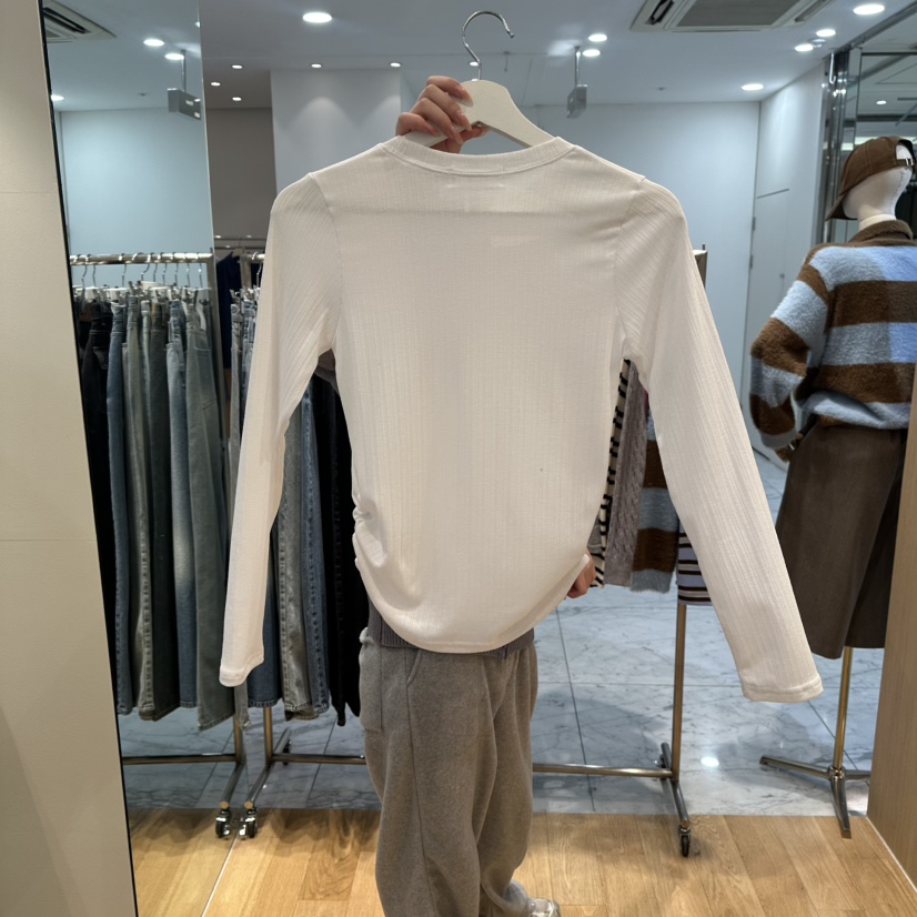 ZIPPER東大門直郵女裝新款真品26春夏職業熱賣長袖T恤修身ZIPPER長袖T恤