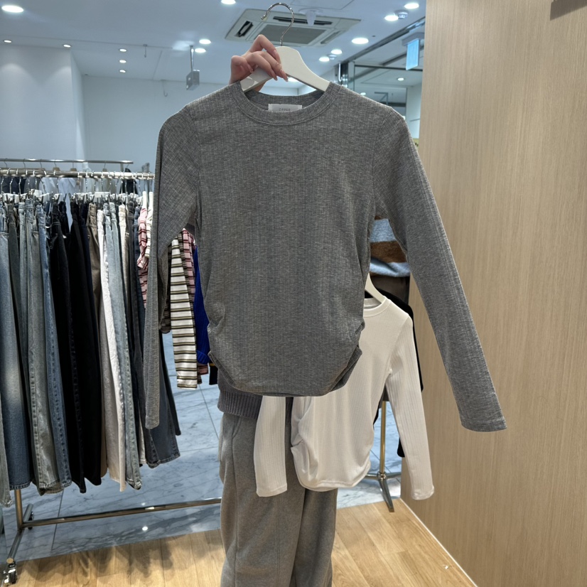 ZIPPER東大門直郵女裝新款真品26春夏職業熱賣長袖T恤修身ZIPPER長袖T恤圖色1