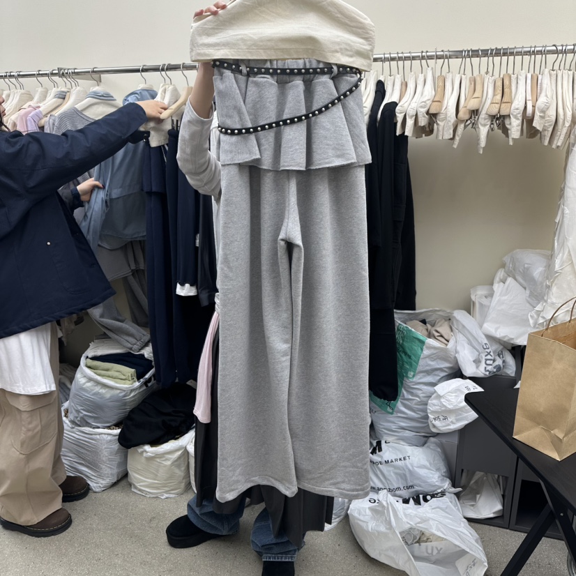 AMOEBA東大門實拍女士新品推薦休閑26春夏職業裙褲不含腰帶AMOEBA裙褲