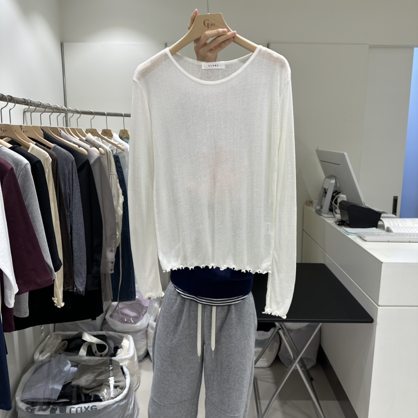 GLORY東大門代購女裝新款推薦真品休閑時尚26春夏長袖T恤GLORY長袖T恤圖色1