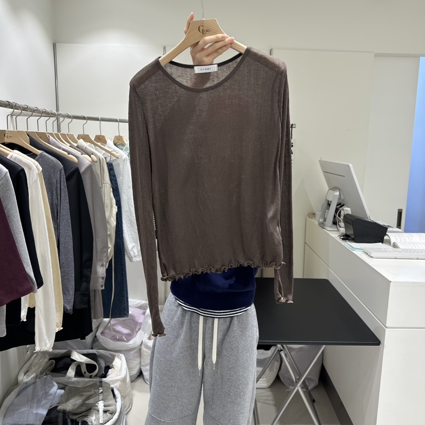 GLORY東大門代購女裝新款推薦真品休閑時尚26春夏長袖T恤GLORY長袖T恤圖色3