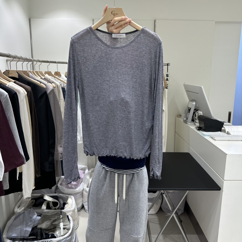 GLORY東大門代購女裝新款推薦真品休閑時尚26春夏長袖T恤GLORY長袖T恤圖色4