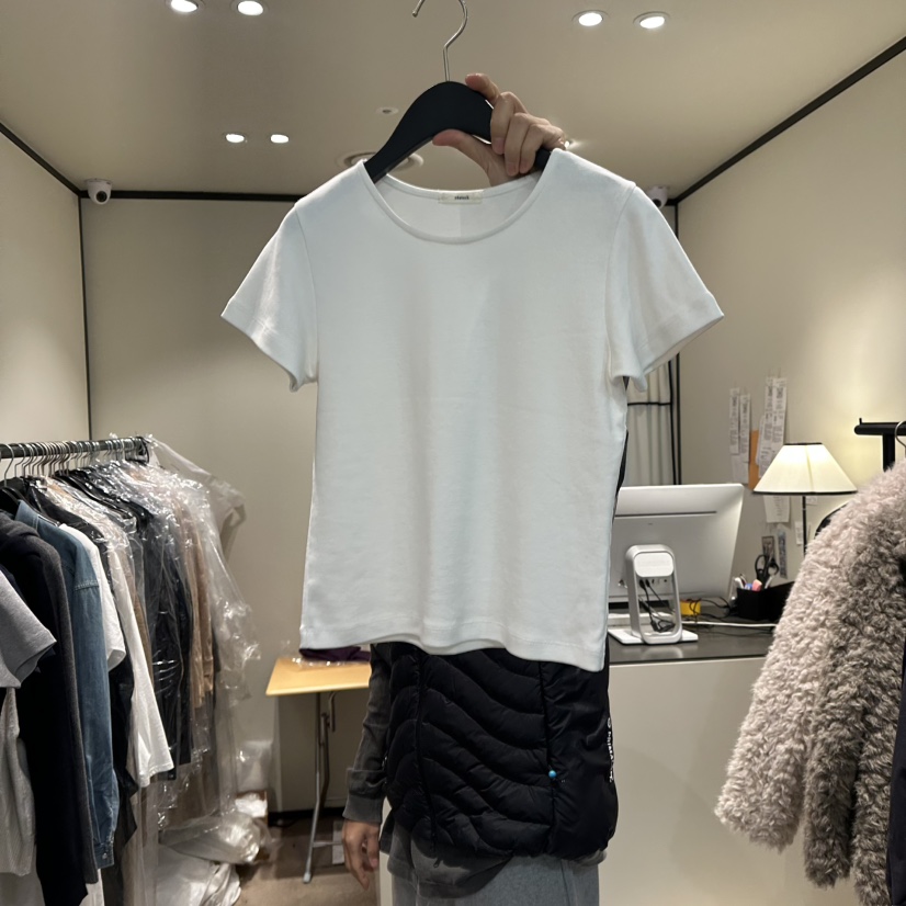 RE STOCK東大門代購女士新品休閑26春夏推薦熱賣人氣T恤RE STOCKT恤圖色2