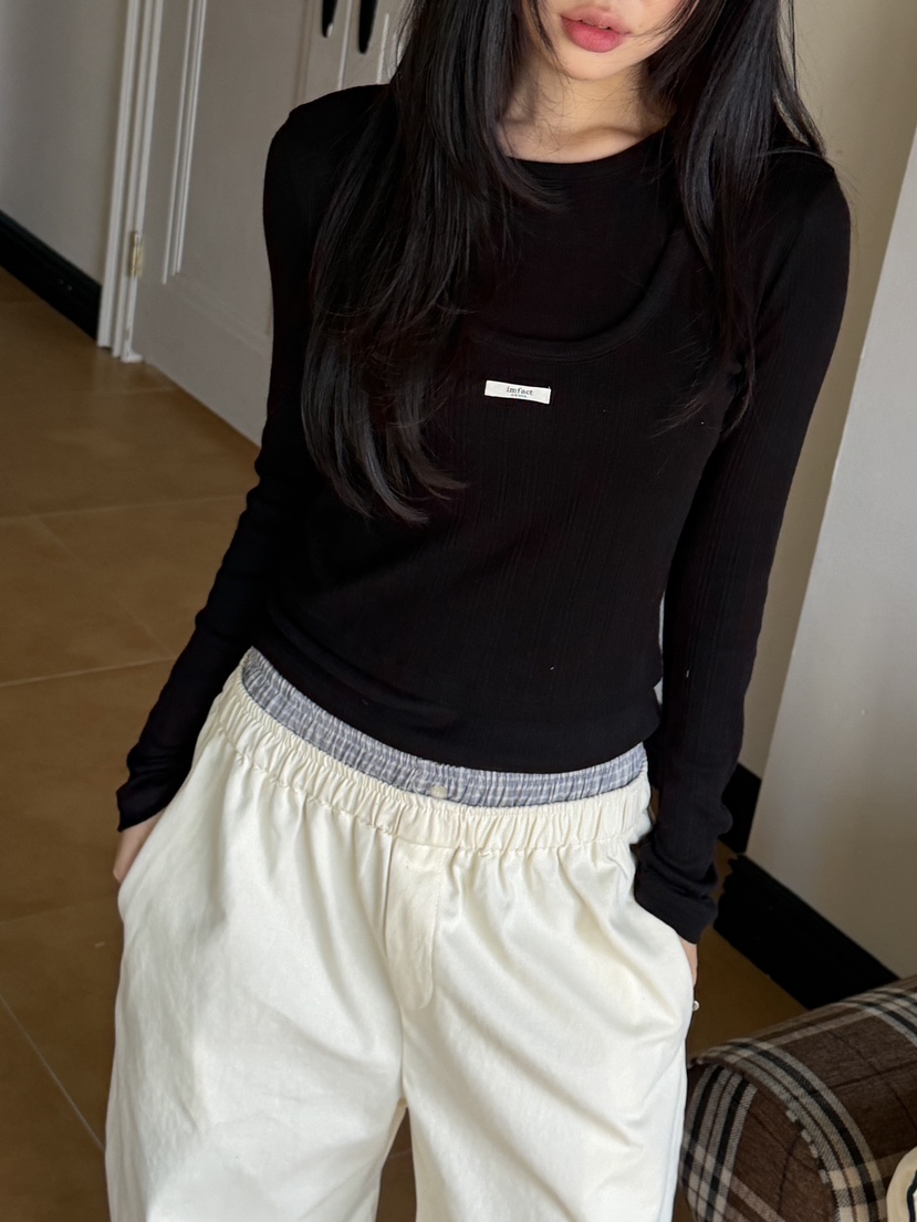 I MFACT東大門實拍女裝新款熱賣休閑真品職業時尚長袖T恤I MFACT長袖T恤