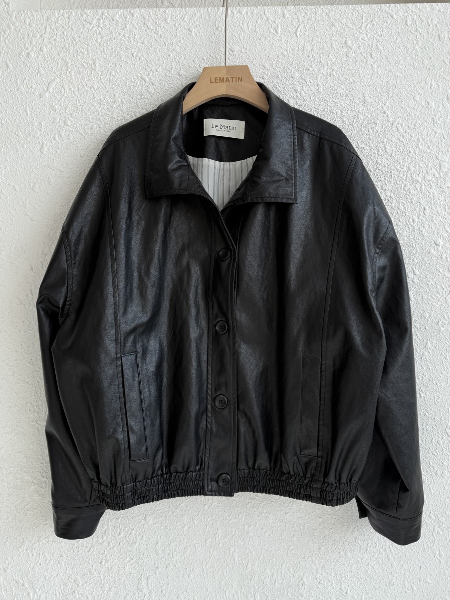 LEMATIN東大門直郵女裝新品職業熱賣26春夏休閑人氣皮衣高領LEMATIN皮衣圖色1
