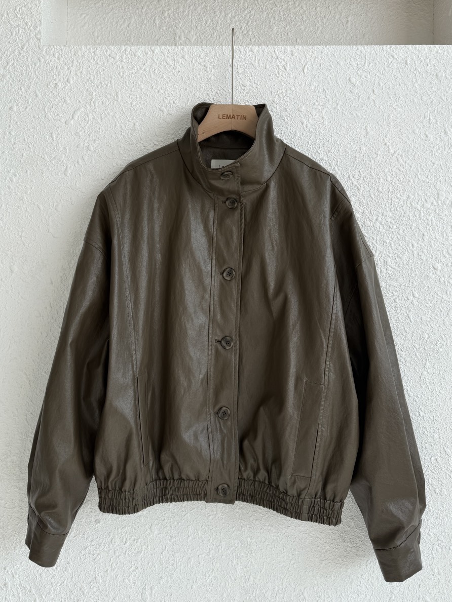 LEMATIN東大門直郵女裝新品職業熱賣26春夏休閑人氣皮衣高領LEMATIN皮衣圖色2