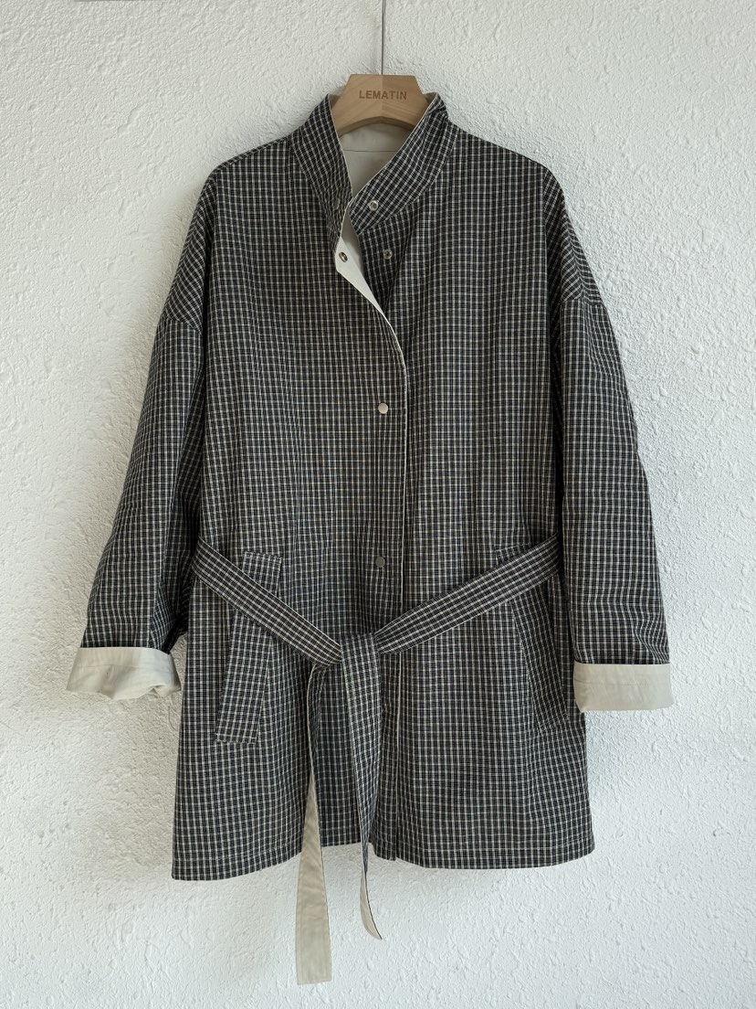 LEMATIN東大門直郵女裝新品26春夏長款風衣含腰帶兩面穿雙面LEMATIN長款風衣