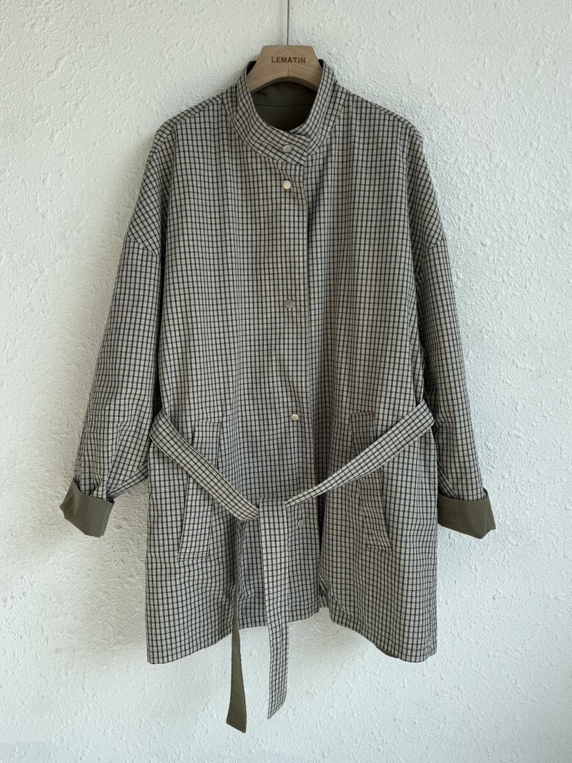 LEMATIN東大門直郵女裝新品26春夏長款風衣含腰帶兩面穿雙面LEMATIN長款風衣