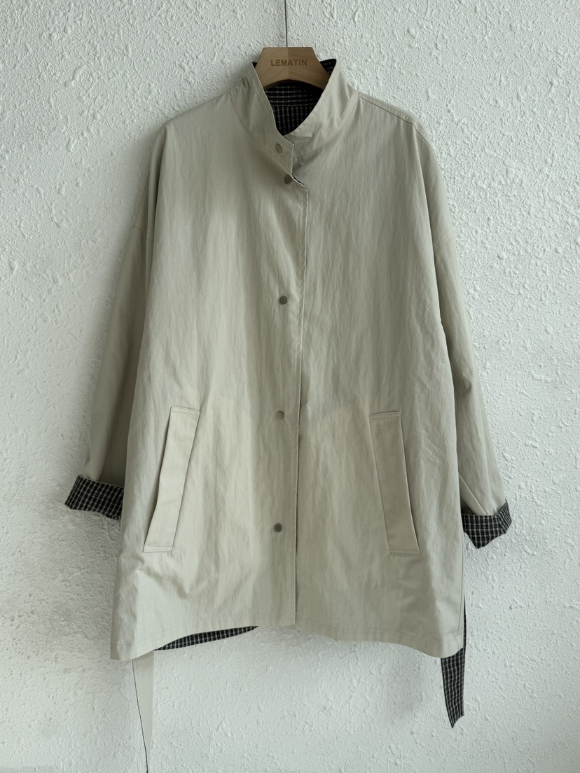 LEMATIN東大門直郵女裝新品26春夏長款風衣含腰帶兩面穿雙面LEMATIN長款風衣圖色1