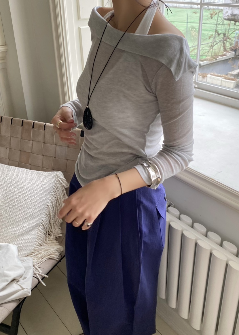 OUPPT東大門實拍女裝新款推薦職業真品人氣熱賣26春夏長袖T恤OUPPT長袖T恤