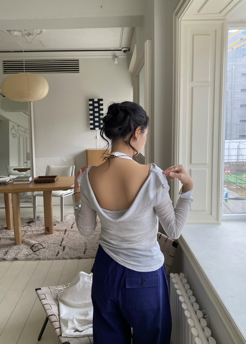 OUPPT東大門實拍女裝新款推薦職業真品人氣熱賣26春夏長袖T恤OUPPT長袖T恤