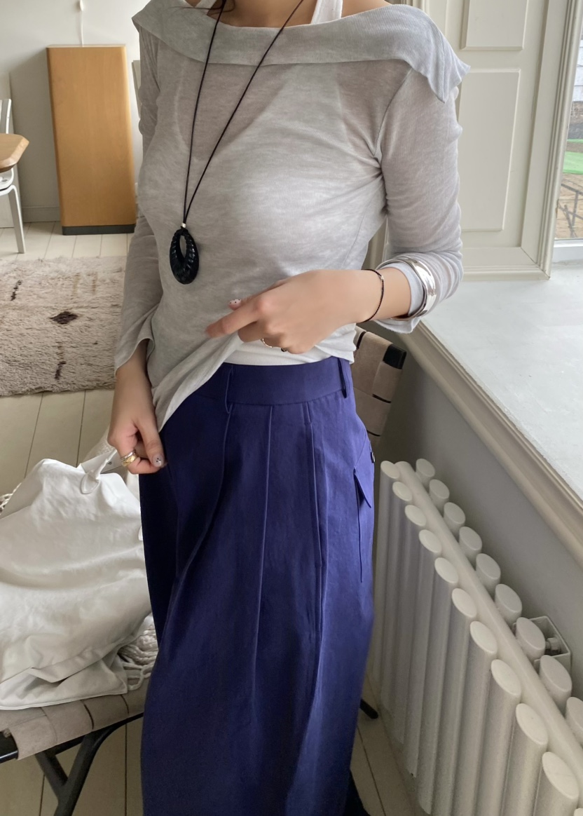 OUPPT東大門實拍女裝新款推薦職業真品人氣熱賣26春夏長袖T恤OUPPT長袖T恤圖色2