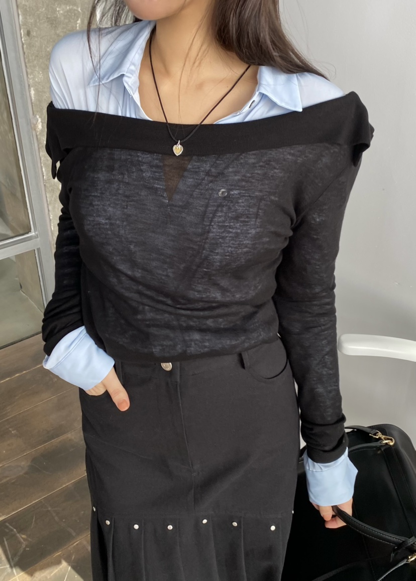 OUPPT東大門實拍女裝新款推薦職業真品人氣熱賣26春夏長袖T恤OUPPT長袖T恤圖色3