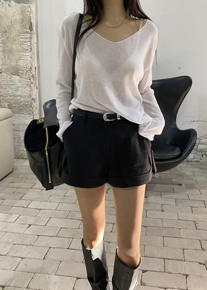 OUPPT韓國直郵女士新款職業時尚人氣休閑真品26春夏針織衫V領OUPPT針織衫