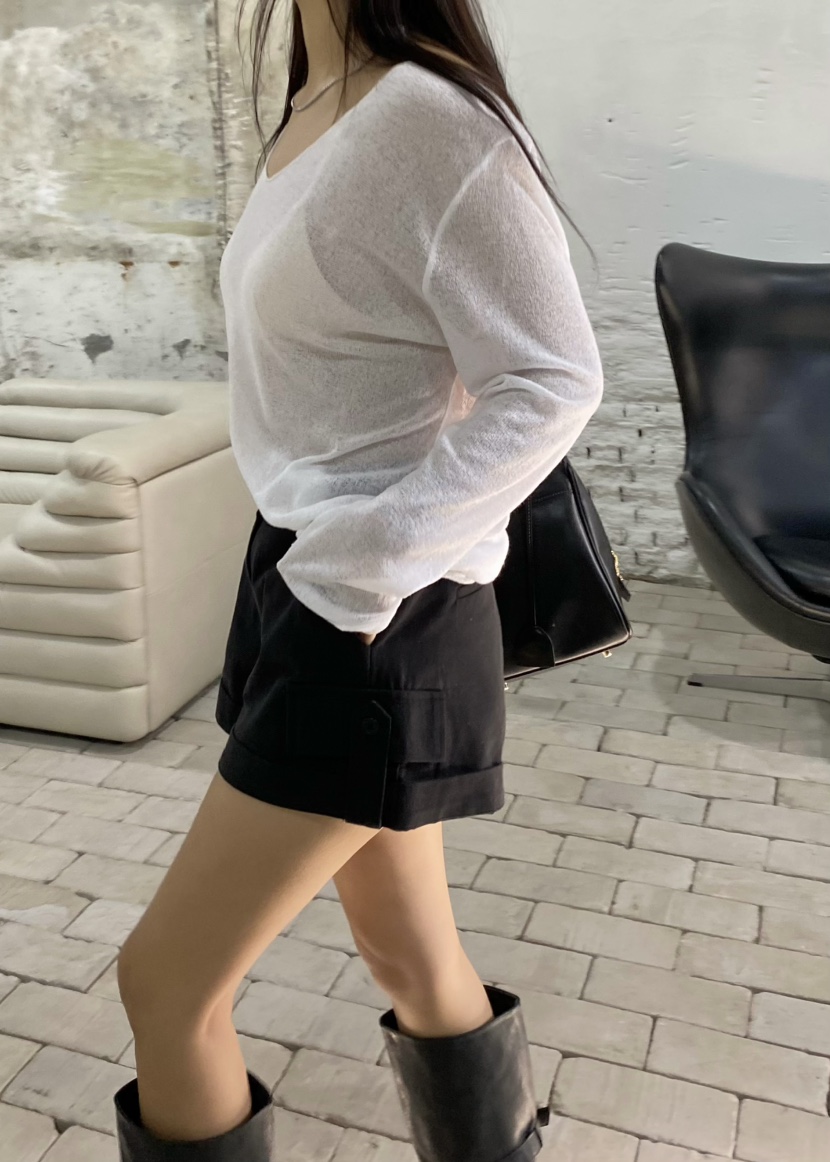 OUPPT韓國直郵女士新款職業時尚人氣休閑真品26春夏針織衫V領OUPPT針織衫