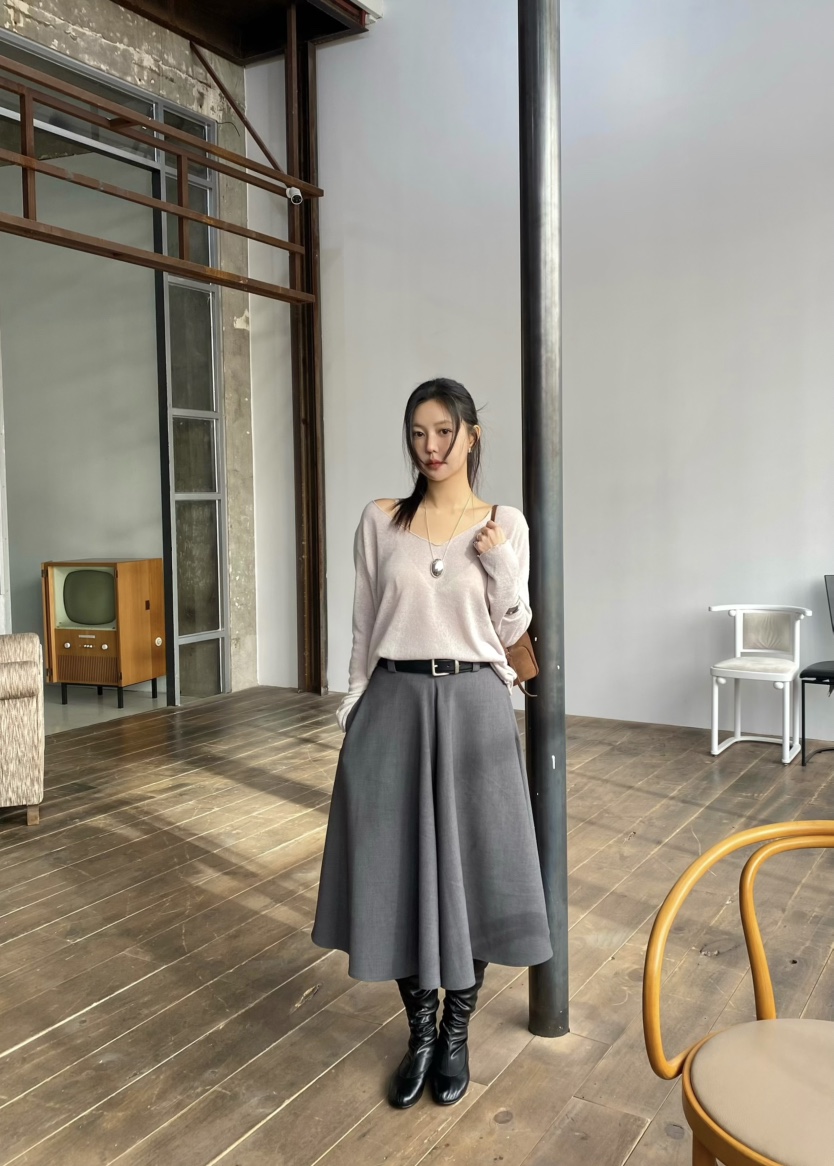 OUPPT韓國直郵女士新款職業時尚人氣休閑真品26春夏針織衫V領OUPPT針織衫