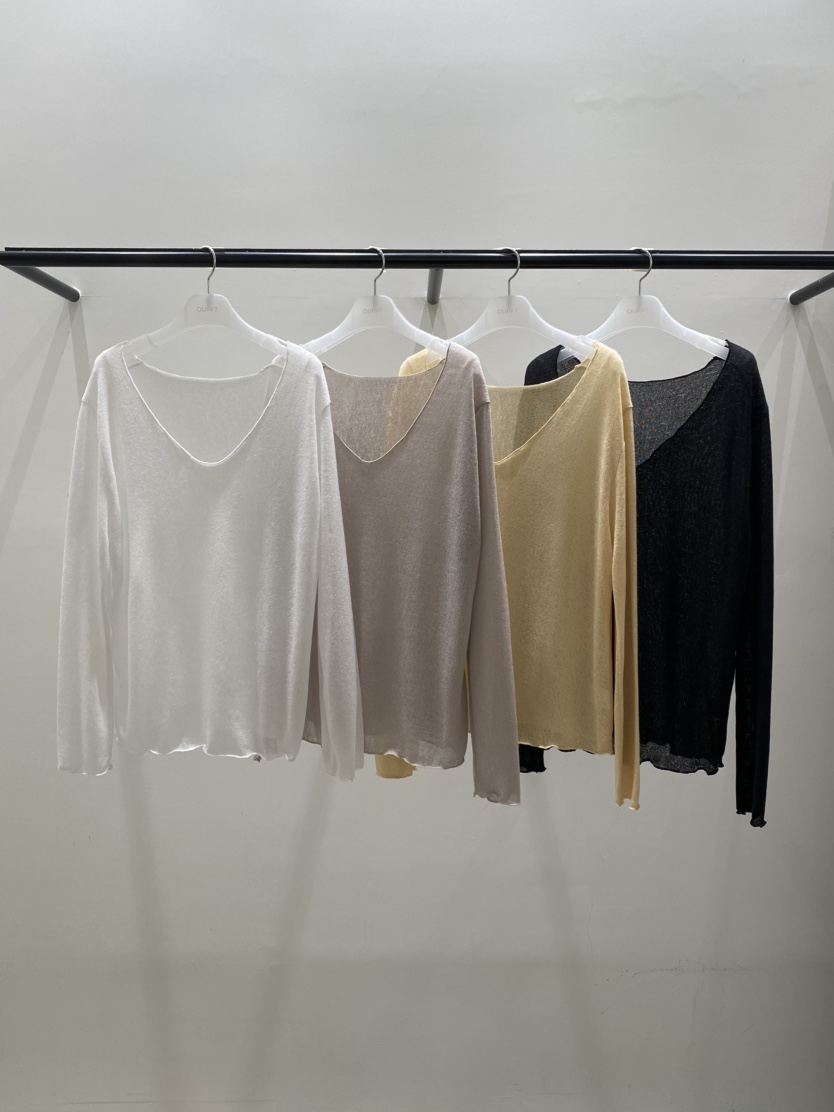 OUPPT韓國直郵女士新款職業時尚人氣休閑真品26春夏針織衫V領OUPPT針織衫