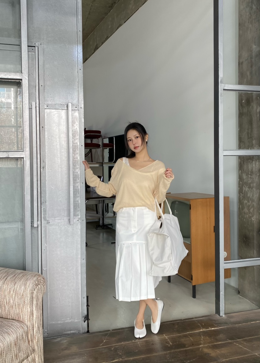 OUPPT韓國直郵女士新款職業時尚人氣休閑真品26春夏針織衫V領OUPPT針織衫圖色3