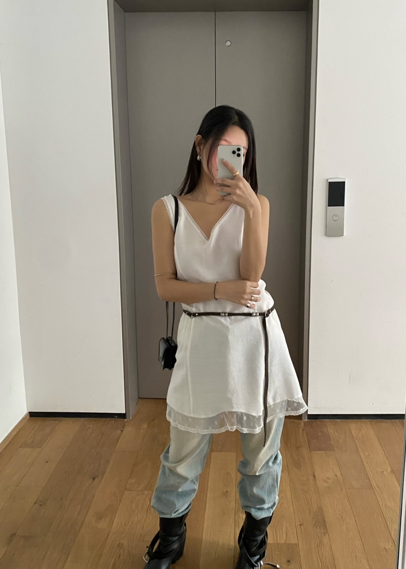 OUPPT東大門代購女士新款26春夏熱賣休閑職業連衣裙不含腰帶OUPPT連衣裙