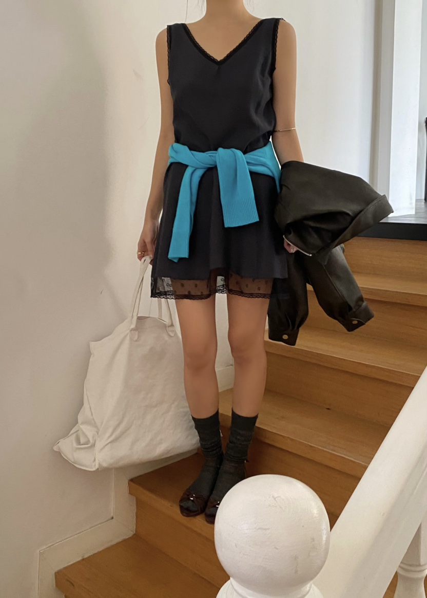 OUPPT東大門代購女士新款26春夏熱賣休閑職業連衣裙不含腰帶OUPPT連衣裙