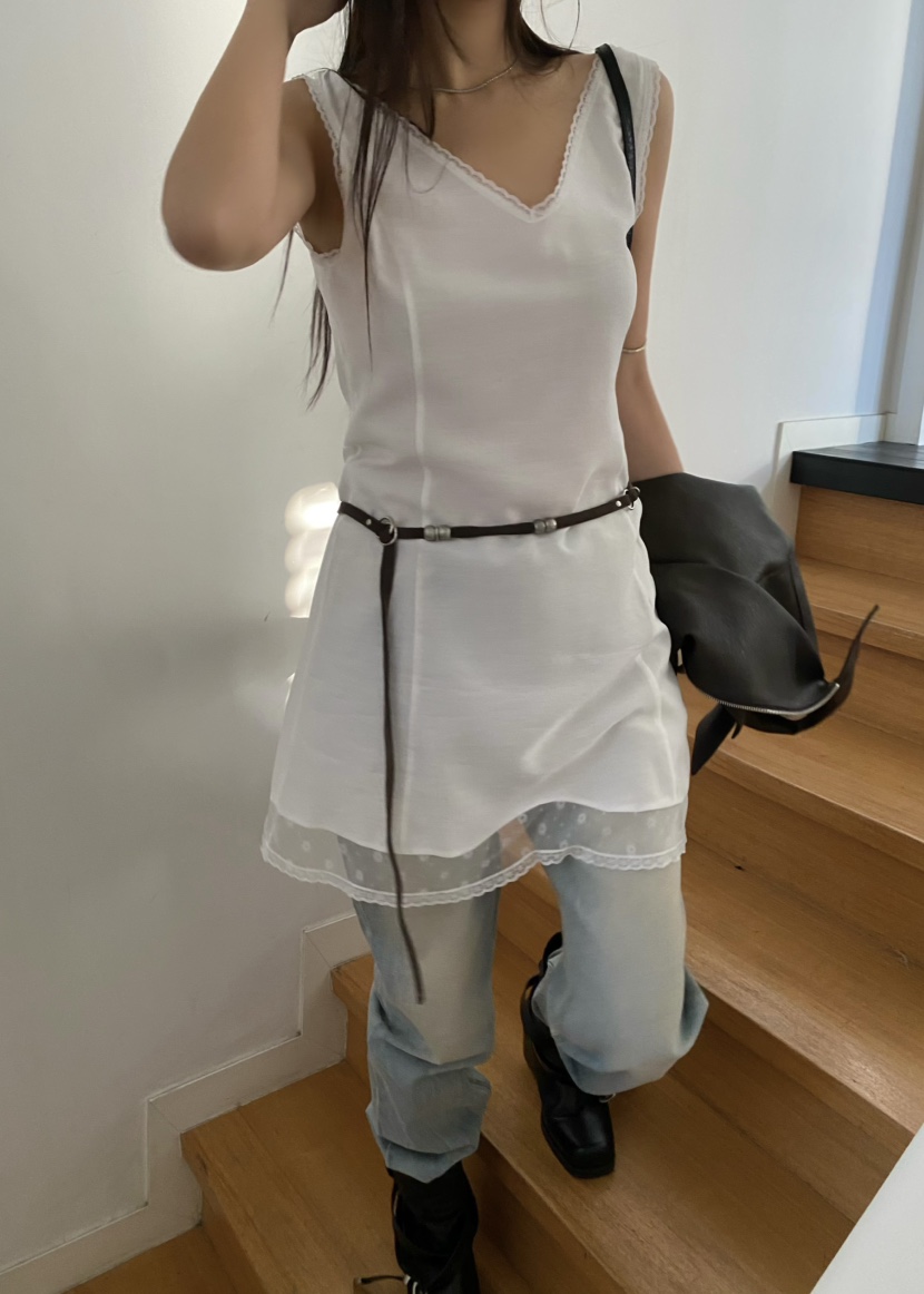 OUPPT東大門代購女士新款26春夏熱賣休閑職業連衣裙不含腰帶OUPPT連衣裙圖色1